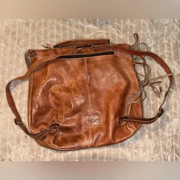 BEAUTIFUL Genuine Leather Backpack Purse With Fringe - Picture 3 of 9